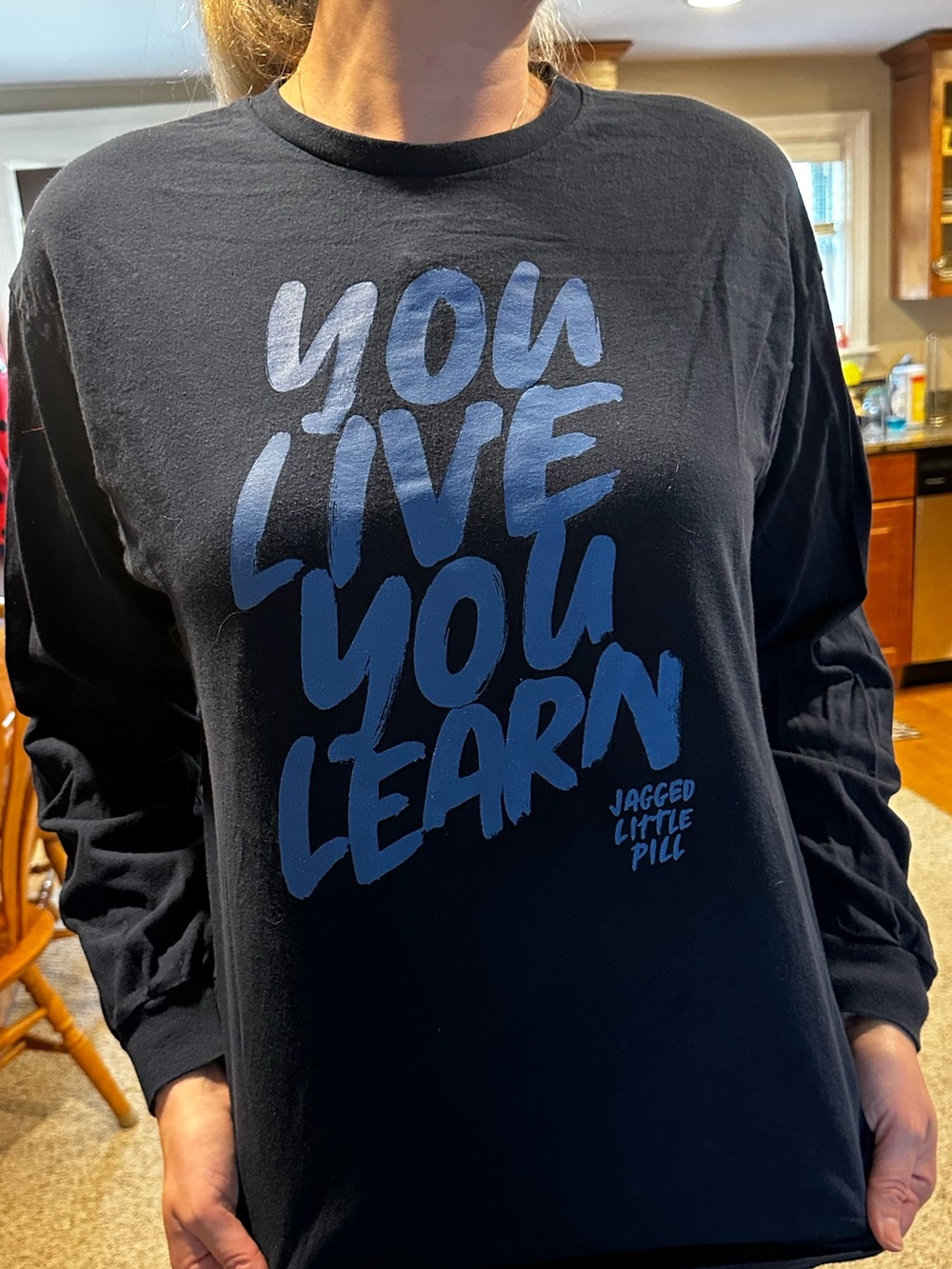 JAGGED LITTLE PILL MUSICAL Men's DARK BLUE Long-Sleeve Graphic Tee - Blue Print